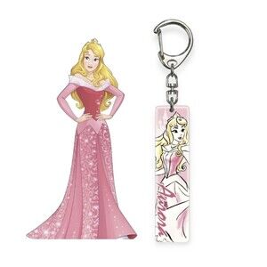 Bulk LOT - (5) Disney Princess Aurora Lucite Crystal Clear Kids Girls Keychain